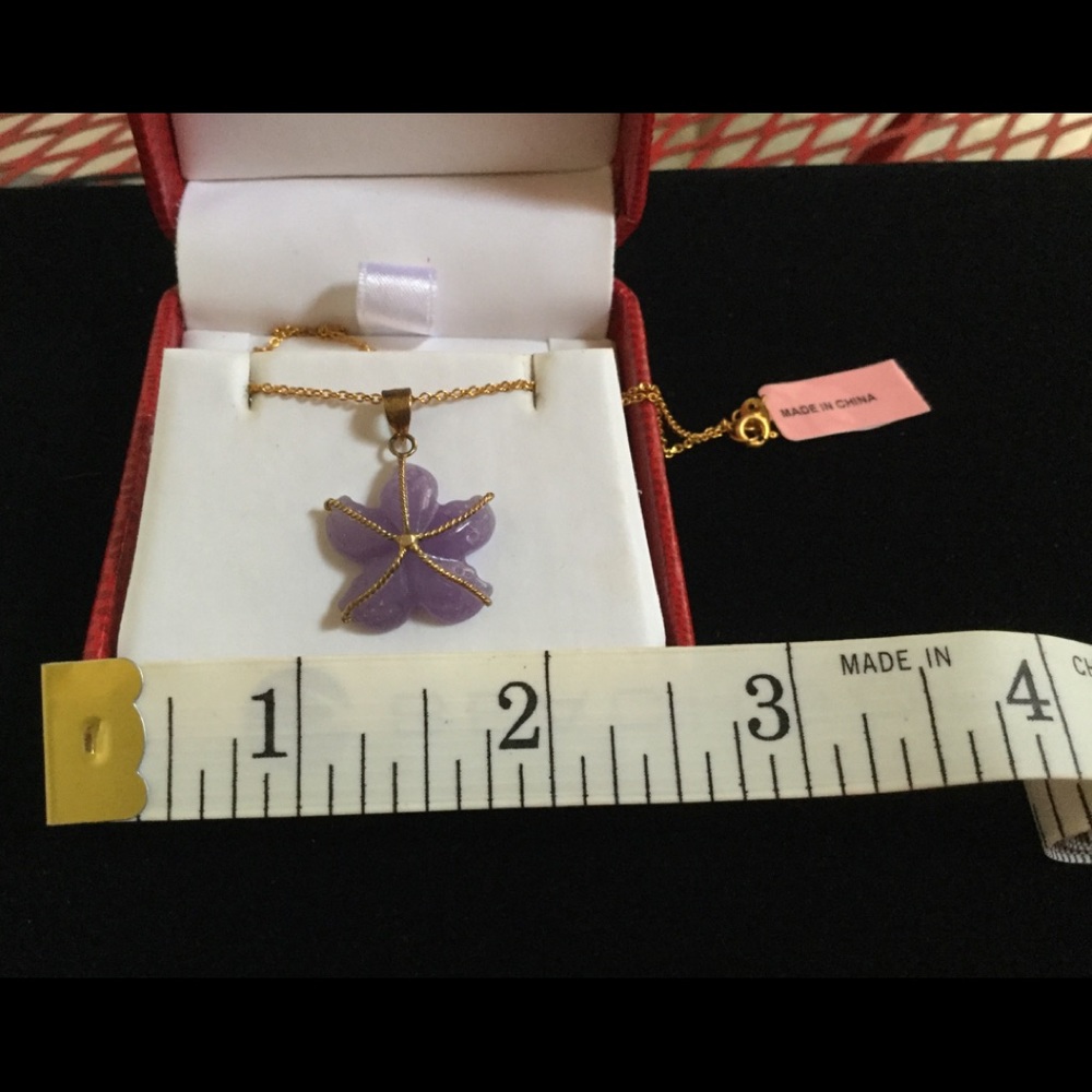 Purple Jade Starfish Pendant NWT